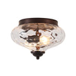 Load image into Gallery viewer, LightFixturesUSA - 2 - light Hammered Glass Flush Mount Ceiling Light - Ceiling Light - 2 - Lt - Oil - Rubbed Bronze