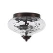 Load image into Gallery viewer, LightFixturesUSA - 2 - light Hammered Glass Flush Mount Ceiling Light - Ceiling Light - 2 - Lt - Oil - Rubbed Bronze