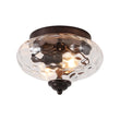 Load image into Gallery viewer, LightFixturesUSA - 2 - light Hammered Glass Flush Mount Ceiling Light - Ceiling Light - 2 - Lt - Oil - Rubbed Bronze