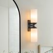 Load image into Gallery viewer, LightFixturesUSA - 2 - Light Milky White Glass Cylinder Vanity Wall Sconce - Wall Sconce - 1 Pack -