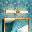 Load image into Gallery viewer, LightFixturesUSA - 2 - Light Ribbed Opal Glass Linear LED Vanity Wall Sconce - Wall Sconce - Brass - 1 Pack -