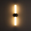 Load image into Gallery viewer, LightFixturesUSA - 2 - Light Ribbed Opal Glass Linear LED Vanity Wall Sconce - Wall Sconce - Brass -