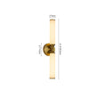 Load image into Gallery viewer, LightFixturesUSA - 2 - Light Ribbed Opal Glass Linear LED Vanity Wall Sconce - Wall Sconce - Brass -