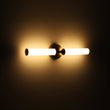 Load image into Gallery viewer, LightFixturesUSA - 2 - Light Ribbed Opal Glass Linear LED Vanity Wall Sconce - Wall Sconce - Brass -