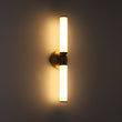 Load image into Gallery viewer, LightFixturesUSA - 2 - Light Ribbed Opal Glass Linear LED Vanity Wall Sconce - Wall Sconce - Brass -