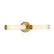 Load image into Gallery viewer, LightFixturesUSA - 2 - Light Ribbed Opal Glass Linear LED Vanity Wall Sconce - Wall Sconce - Brass -