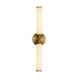 Load image into Gallery viewer, LightFixturesUSA - 2 - Light Ribbed Opal Glass Linear LED Vanity Wall Sconce - Wall Sconce - Brass -