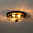 Load image into Gallery viewer, LightFixturesUSA - 2 - Light Water Glass Round Flush Mount Ceiling Light - Ceiling Light - Oil Rubbed Bronze -