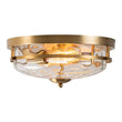 Load image into Gallery viewer, LightFixturesUSA - 2 - Light Water Glass Round Flush Mount Ceiling Light - Ceiling Light - Oil Rubbed Bronze -