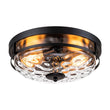 Load image into Gallery viewer, LightFixturesUSA - 2 - Light Water Glass Round Flush Mount Ceiling Light - Ceiling Light - Oil Rubbed Bronze -