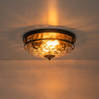 Load image into Gallery viewer, LightFixturesUSA - 2 - Light Water Glass Round Flush Mount Ceiling Light - Ceiling Light - Oil Rubbed Bronze -