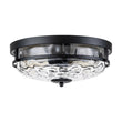 Load image into Gallery viewer, LightFixturesUSA - 2 - Light Water Glass Round Flush Mount Ceiling Light - Ceiling Light - Oil Rubbed Bronze -