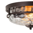 Load image into Gallery viewer, LightFixturesUSA - 2 - Light Water Glass Round Flush Mount Ceiling Light - Ceiling Light - Oil Rubbed Bronze -
