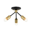 Load image into Gallery viewer, LightFixturesUSA - 3 - Light Black Brass Sputnik Semi Flush Mount - Ceiling Light - 3 - Lt -