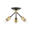 Load image into Gallery viewer, LightFixturesUSA - 3 - Light Black Brass Sputnik Semi Flush Mount - Ceiling Light - 3 - Lt -