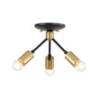Load image into Gallery viewer, LightFixturesUSA - 3 - Light Black Brass Sputnik Semi Flush Mount - Ceiling Light - 3 - Lt -