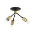 Load image into Gallery viewer, LightFixturesUSA - 3 - Light Black Brass Sputnik Semi Flush Mount - Ceiling Light - 3 - Lt -