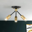Load image into Gallery viewer, LightFixturesUSA - 3 - Light Black Brass Sputnik Semi Flush Mount - Ceiling Light - 3 - Lt -