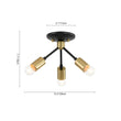 Load image into Gallery viewer, LightFixturesUSA - 3 - Light Black Brass Sputnik Semi Flush Mount - Ceiling Light - 3 - Lt -