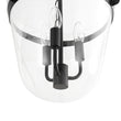 Load image into Gallery viewer, LightFixturesUSA - 3 - Light Clear Glass Bell Jar Lantern Pendant / Semi Flush - Ceiling Light - Black -
