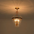 Load image into Gallery viewer, LightFixturesUSA - 3 - Light Clear Glass Bell Jar Lantern Pendant / Semi Flush - Ceiling Light - Brass -