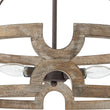 Load image into Gallery viewer, LightFixturesUSA - 3 - Light Farmhouse Open Aged Wood Drum Pendant Light - Chandelier - 3 - Light -
