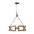 Load image into Gallery viewer, LightFixturesUSA - 3 - Light Farmhouse Open Aged Wood Drum Pendant Light - Chandelier - 3 - Light -