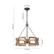 Load image into Gallery viewer, LightFixturesUSA - 3 - Light Farmhouse Open Aged Wood Drum Pendant Light - Chandelier - 3 - Light -