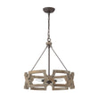 Load image into Gallery viewer, LightFixturesUSA - 3 - Light Farmhouse Open Aged Wood Drum Pendant Light - Chandelier - 3 - Light -