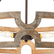 Load image into Gallery viewer, LightFixturesUSA - 3 - Light Farmhouse Open Aged Wood Drum Pendant Light - Chandelier - 3 - Light -