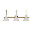 Load image into Gallery viewer, LightFixturesUSA - 3 - Light Metal Conical Shade Bathroom Vanity Wall Sconce - Wall Sconce - White -