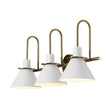 Load image into Gallery viewer, LightFixturesUSA - 3 - Light Metal Conical Shade Bathroom Vanity Wall Sconce - Wall Sconce - White -
