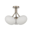 Load image into Gallery viewer, LightFixturesUSA - 3 - Light Opal Glass Sphere Semi Flush Mount Light - Ceiling Light - Brass -