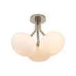 Load image into Gallery viewer, LightFixturesUSA - 3 - Light Opal Glass Sphere Semi Flush Mount Light - Ceiling Light - Brass -