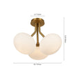 Load image into Gallery viewer, LightFixturesUSA - 3 - Light Opal Glass Sphere Semi Flush Mount Light - Ceiling Light - Brass -