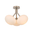 Load image into Gallery viewer, LightFixturesUSA - 3 - Light Opal Glass Sphere Semi Flush Mount Light - Ceiling Light - Brass -