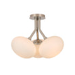 Load image into Gallery viewer, LightFixturesUSA - 3 - Light Opal Glass Sphere Semi Flush Mount Light - Ceiling Light - Brass -
