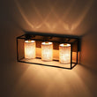 Load image into Gallery viewer, LightFixturesUSA - 3 - light Rectangular Black Frame Linen Wall Sconce - Wall Sconce - 20 in -