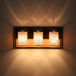 Load image into Gallery viewer, LightFixturesUSA - 3 - light Rectangular Black Frame Linen Wall Sconce - Wall Sconce - 20 in -