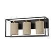 Load image into Gallery viewer, LightFixturesUSA - 3 - light Rectangular Black Frame Linen Wall Sconce - Wall Sconce - 20 in -