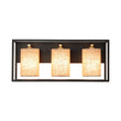 Load image into Gallery viewer, LightFixturesUSA - 3 - light Rectangular Black Frame Linen Wall Sconce - Wall Sconce - 20 in -