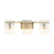 Load image into Gallery viewer, LightFixturesUSA - 3 - Light Water Glass Square Panel Brass Vanity Wall Sconce - Wall Sconce - Brass -