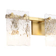 Load image into Gallery viewer, LightFixturesUSA - 3 - Light Water Glass Square Panel Brass Vanity Wall Sconce - Wall Sconce - Brass -