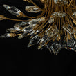 Load image into Gallery viewer, LightFixturesUSA-4-Light Bloom Crystal Leaf Semi Flush Mount Light-Ceiling Light-Nickel-