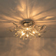 Load image into Gallery viewer, LightFixturesUSA-4-Light Bloom Crystal Leaf Semi Flush Mount Light-Ceiling Light-Nickel-