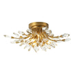Load image into Gallery viewer, LightFixturesUSA-4-Light Bloom Crystal Leaf Semi Flush Mount Light-Ceiling Light-Nickel-