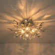Load image into Gallery viewer, LightFixturesUSA-4-Light Bloom Crystal Leaf Semi Flush Mount Light-Ceiling Light-Nickel-