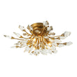 Load image into Gallery viewer, LightFixturesUSA-4-Light Bloom Crystal Leaf Semi Flush Mount Light-Ceiling Light-Nickel-