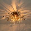 Load image into Gallery viewer, LightFixturesUSA-4-Light Bloom Crystal Leaf Semi Flush Mount Light-Ceiling Light-Nickel-