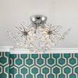 Load image into Gallery viewer, LightFixturesUSA - 4 - Light Bloom Dandelion Crystal Sputnik Semi Flush Mount - Ceiling Light - Chrome -